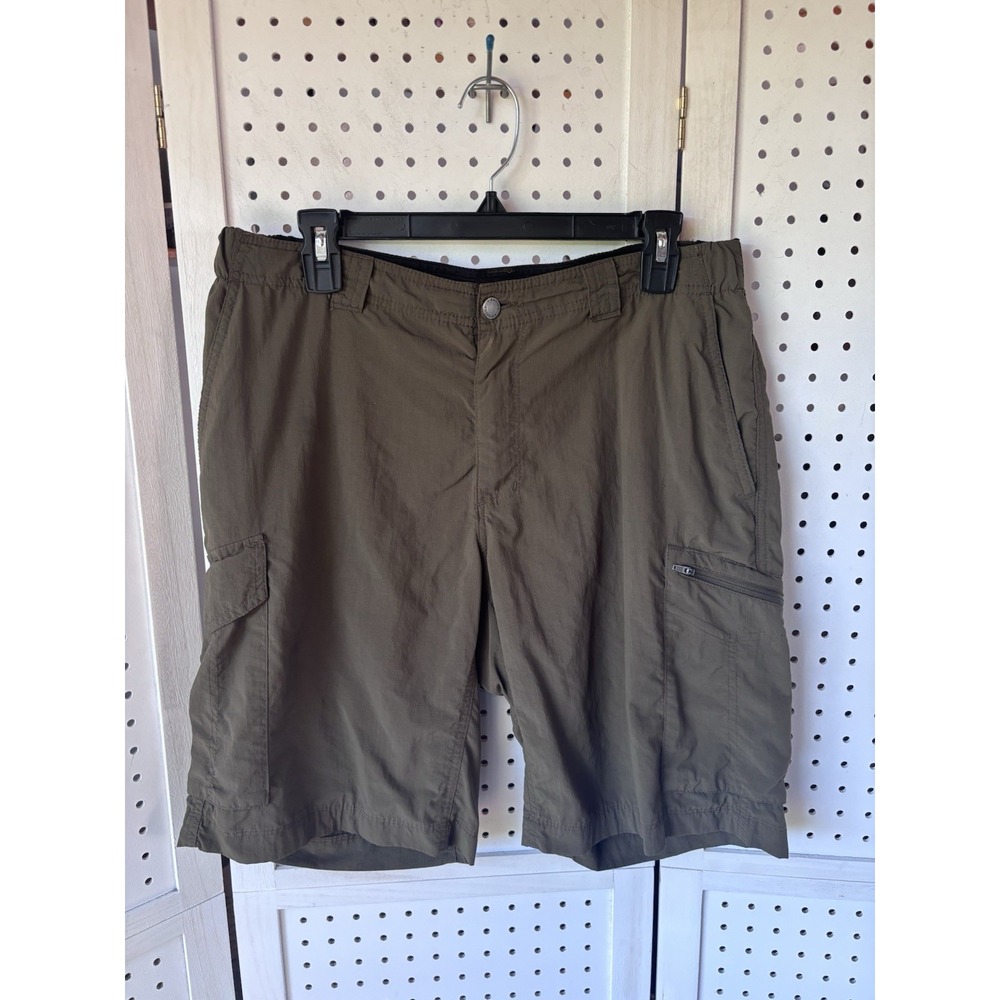 Columbia Nylon Cargo Shorts Men's 34 10"L Dark Green Hiking Gorpcore